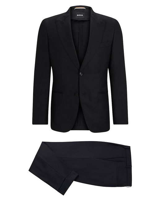 Boss Slim-Fit Suit Melange Wool and Linen