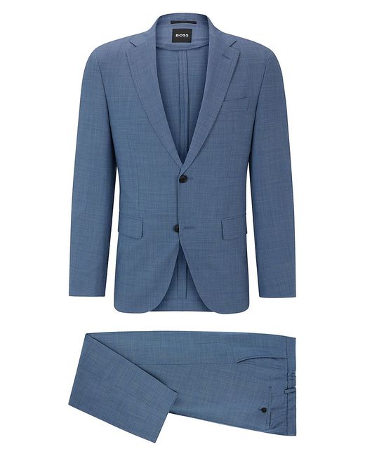 Boss Slim-Fit Suit Micro-Patterned Performance-Stretch Cloth