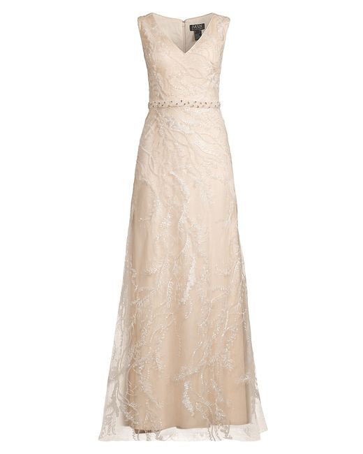 Basix Embellished Lace Sleeveless Gown