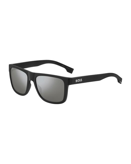 Boss 55MM Mirrored Rectangular Sunglasses
