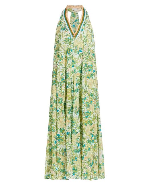 Poupette St Barth Floral Shift V-Neck Maxi Dress