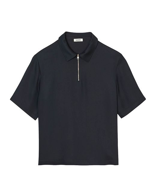 Sandro Zip Collar Polo Shirt Large