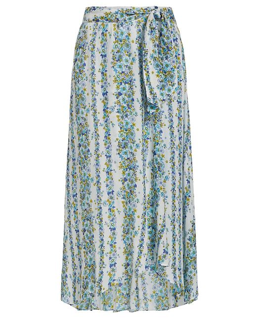 Poupette St Barth Asymmetric Floral Midi-Skirt