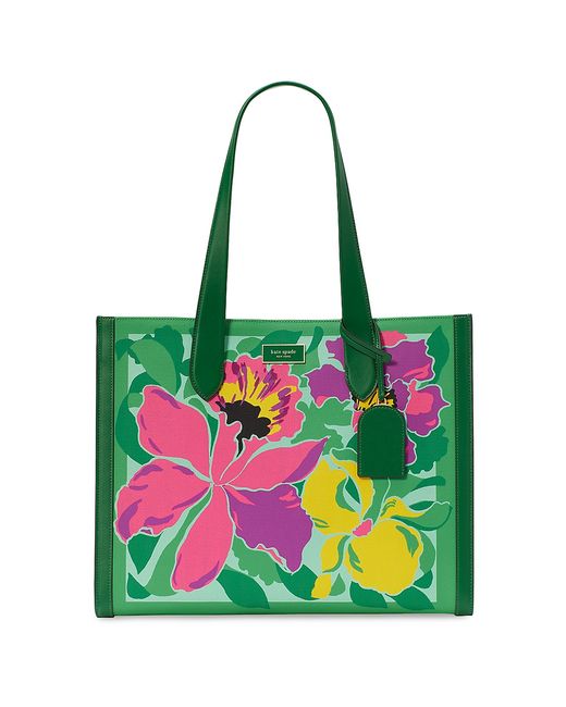 Kate Spade New York Manhattan Orchid Bloom Canvas Tote Bag