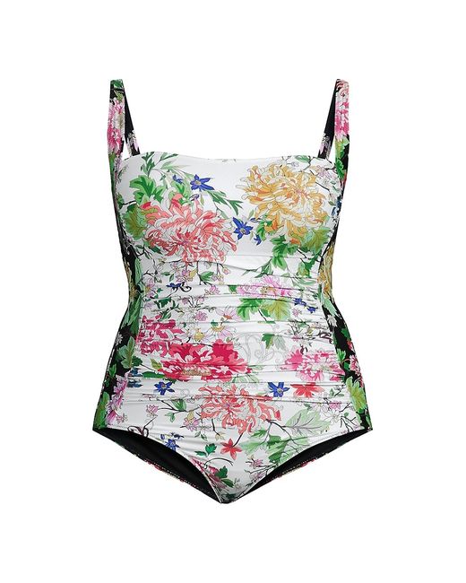 Johnny Was, Plus Size Metalli Ruched One-Piece Swimsuit