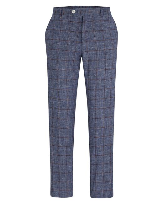 Boss Slim Fit Trousers Plain Checked Serge