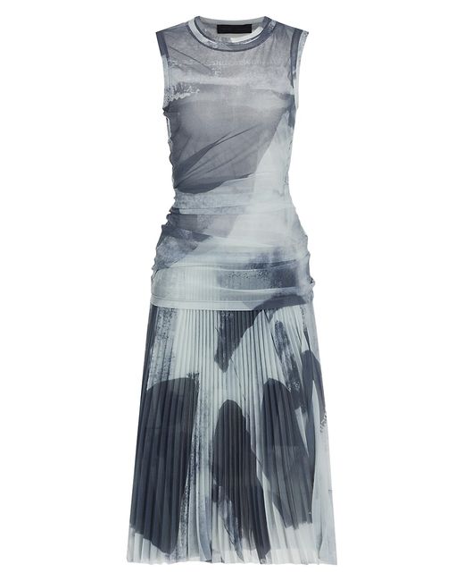 Proenza Schouler Zoe Abstract Pleated Midi-Dress