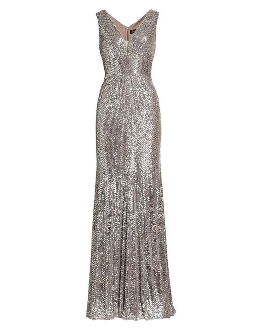 Jenny Packham Cygnet Sequined Satin Gown