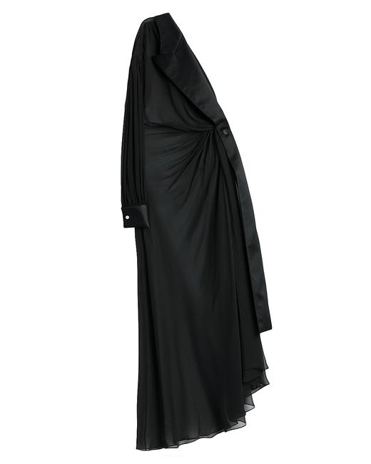 Dolce & Gabbana Silk Sheer One-Shoulder Gown