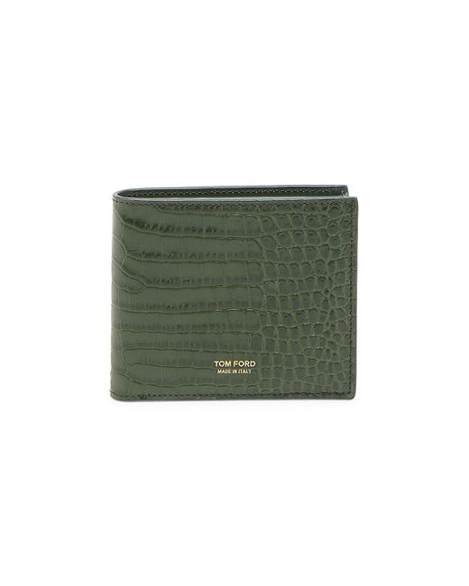 Tom Ford Croc-Embossed T-Line Classic Bifold Wallet
