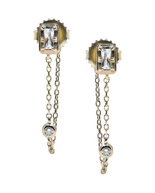 Anzie Cléo 14K Gold 0.06 TCW Diamond Chain Earrings