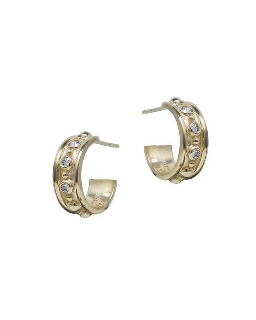 Anzie Dew Drop 14K Gold 0.18 TCW Hoop Earrings