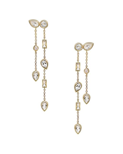 Anzie Cléo Liana 14K Gold Topaz 0.12 TCW Diamond Drop Earrings