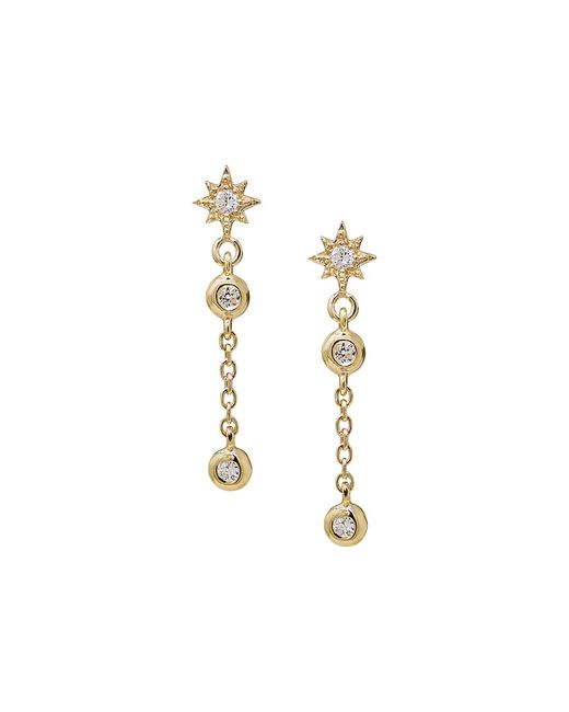 Anzie Aztec 14K Gold 0.17 TCW Star Drop Earrings