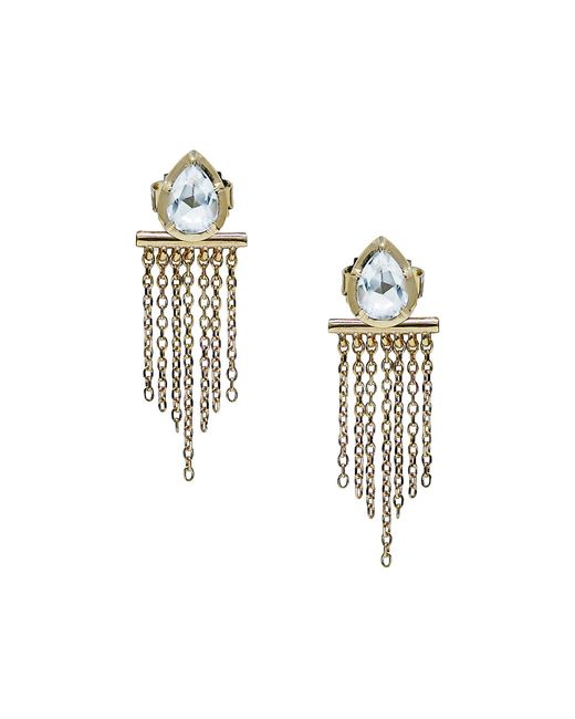 Anzie Mélia Mila 14K Gold Topaz Fringe Earrings