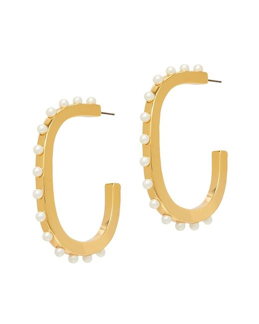Lele Sadoughi 14K-Gold-Plated Imitation Hoop Earrings