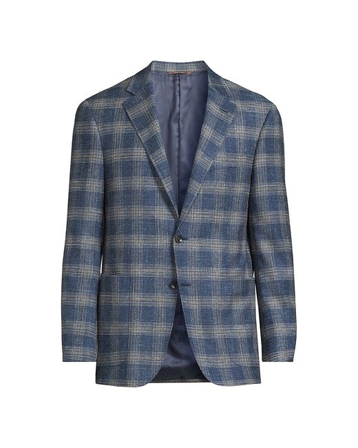 Canali Kei Plaid Wool-Blend Two-Button Sport Coat