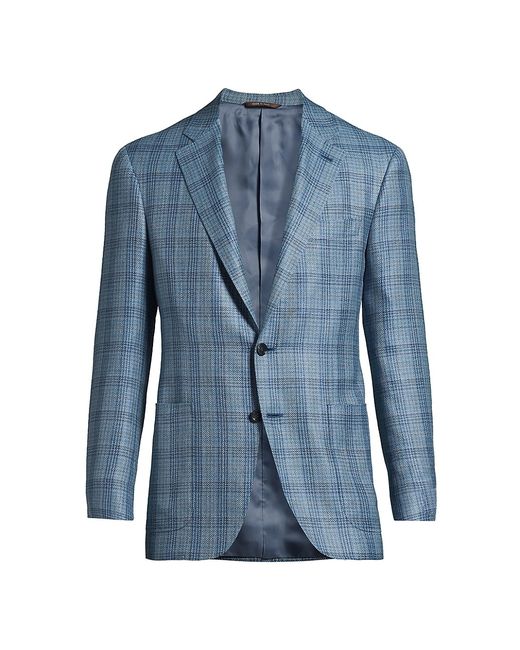 Canali Kei Plaid Wool-Blend Two-Button Sport Coat