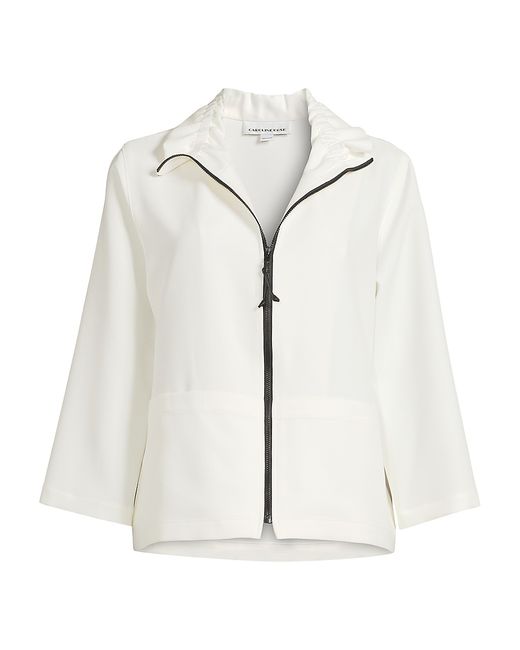 Caroline Rose Stretch Zip-Front Jacket Medium