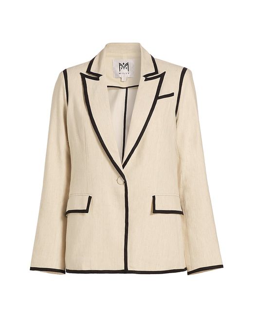 Milly Solid Blend One-Button Blazer