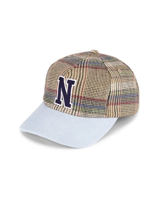 Noah NYC Plaid Crown Logo Linen Cotton Baseball Cap