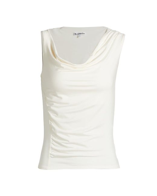 Reformation Darla Ruched Knit Sleeveless Top