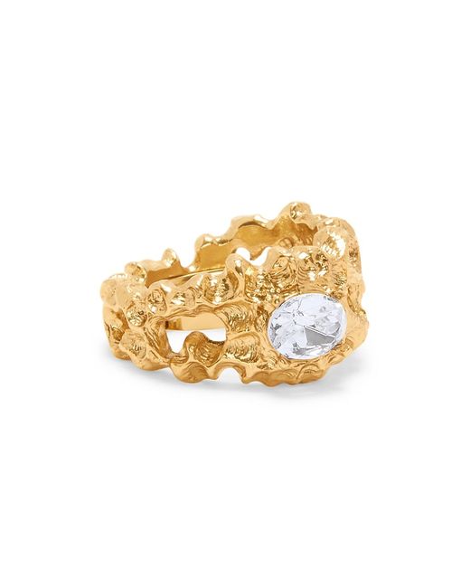 Oscar de la Renta Goldtone Glass Coral Ring
