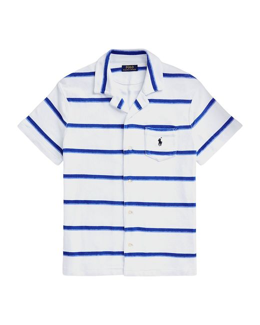 Polo Ralph Lauren Striped Cotton-Blend Camp Shirt Large