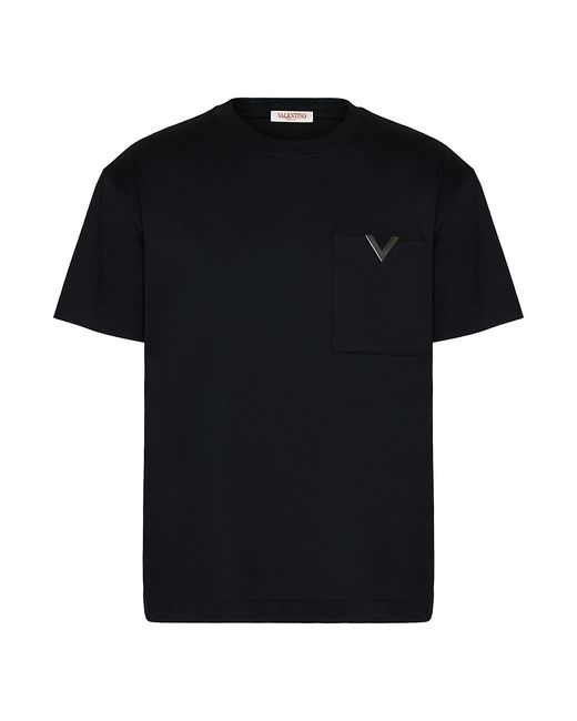 Valentino Garavani T-Shirt with Metallic V Detail