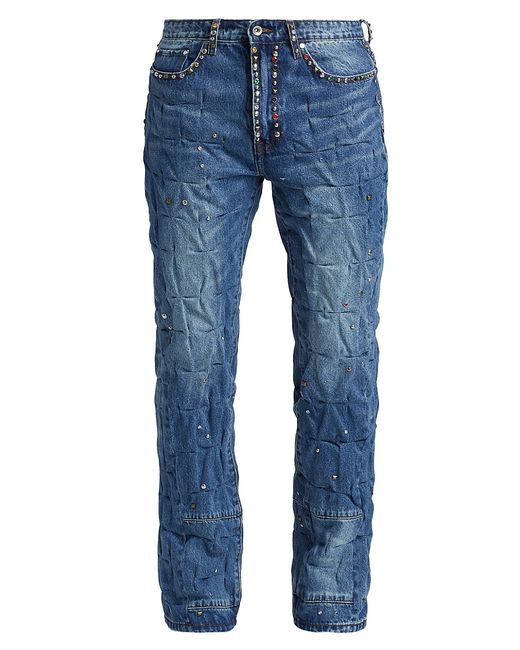 WHO Decides WAR Stud-Embellished Cinched Jeans