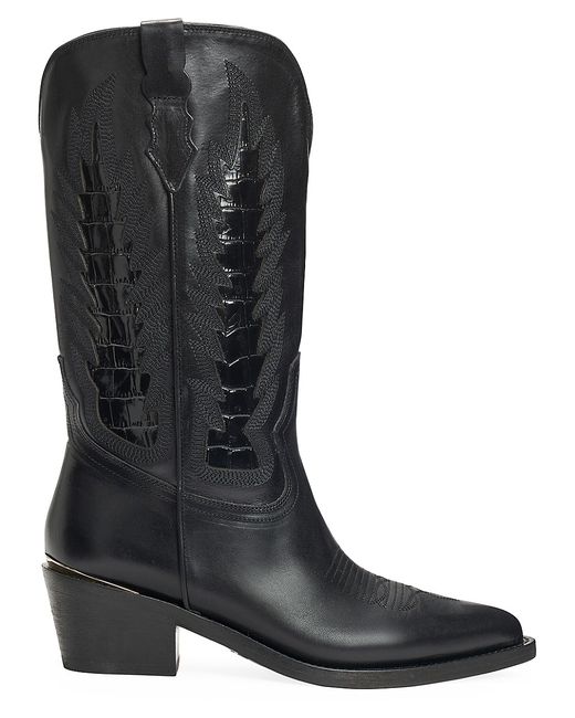 Partlow Whitney 55MM Crocodile-Embossed Boots