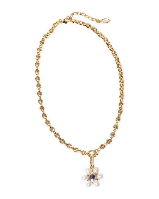 Mignonne Gavigan Safi 14K-Gold-Plated Freshwater Pearl Lapis Lazuli Pendant Necklace