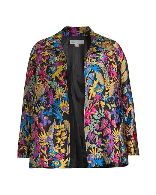 Caroline Rose, Plus Size Plus Floral Jacquard Easy Jacket