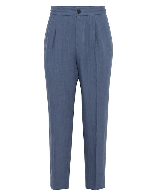 Brunello Cucinelli Relaxed Fit Trousers with Drawstring and Double Pleats