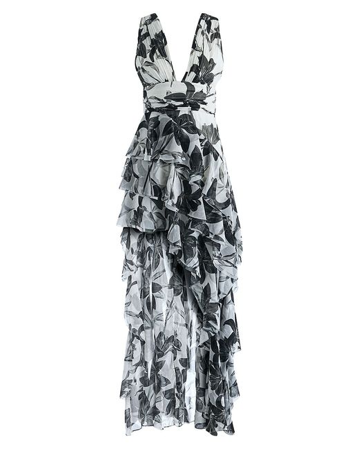 Alice + Olivia Holly Floral High-Low Maxi Dress