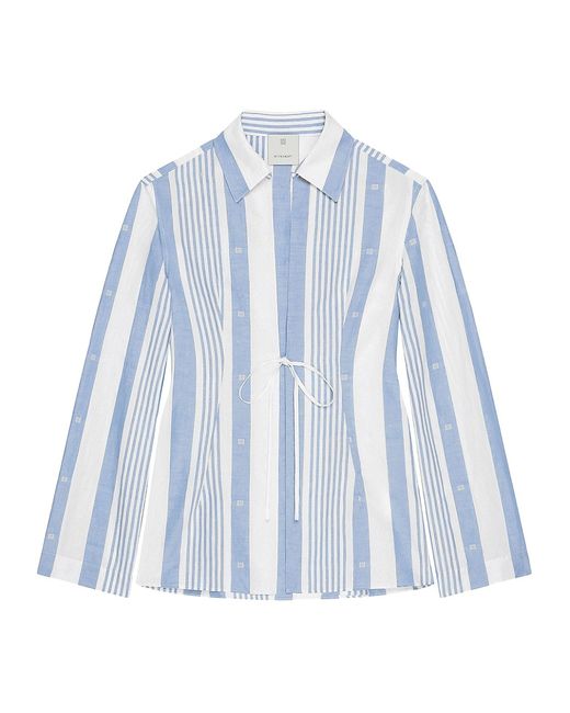 Givenchy Plage Shirt Cotton and Linen with 4G Stripes