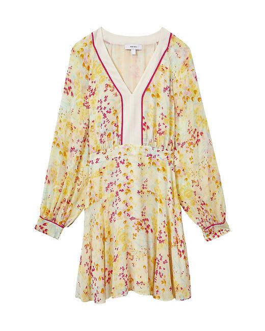 Reiss Molly Floral Puff-Sleeve Minidress