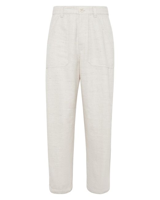 Brunello Cucinelli Chevron Relaxed Fit Trousers