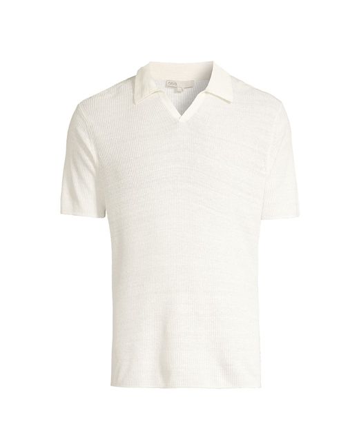 Onia Johnny Linen Short-Sleeve Polo Shirt Small