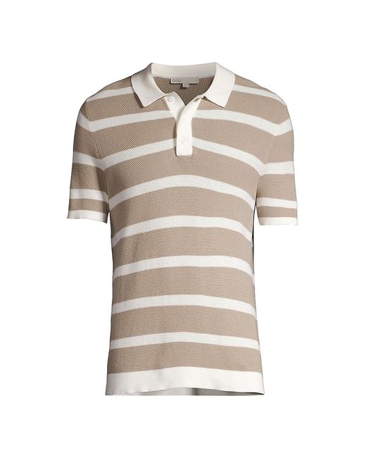 Onia Striped Knit Polo Shirt Small