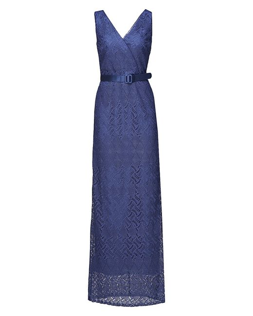 Kay Unger Hendrix Belted Column Gown
