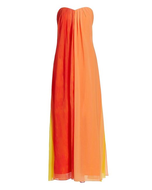 Milly Sunset Stripe Strapless Dress