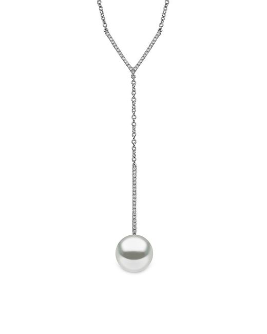 Yoko London 18K 12.6MM Cultured South Sea Pearl Diamond Y-Necklace