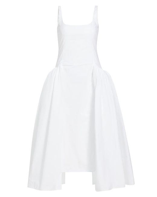 16Arlington Vezile Poplin Puff-Skirt Midi-Dress