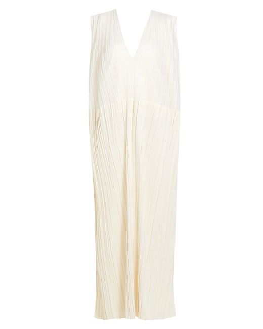 Jil Sander Silk Pleated Maxi-Dress