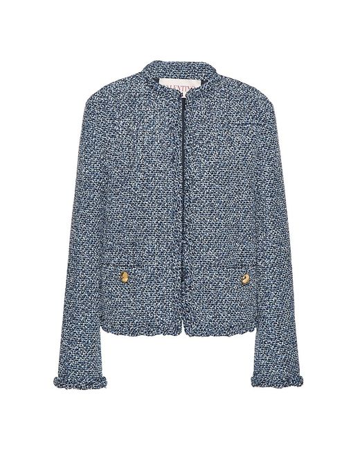 Valentino Garavani Textured Tweed Denim Jacket