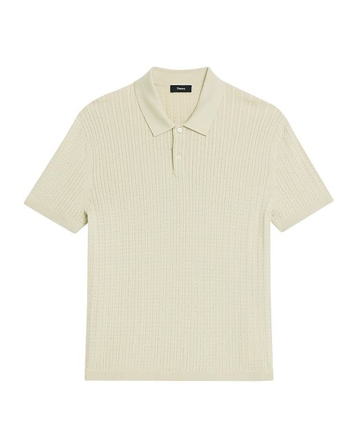 Theory Cable-Knit Polo Shirt Small