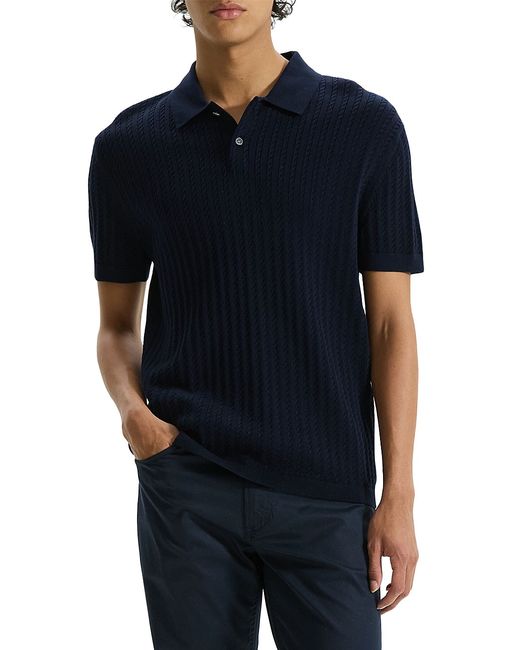 Theory Cable-Knit Polo Shirt Small