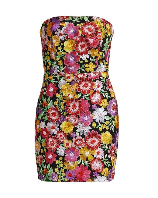 Ramy Brook Isabell Floral-Embroidered Strapless Minidress