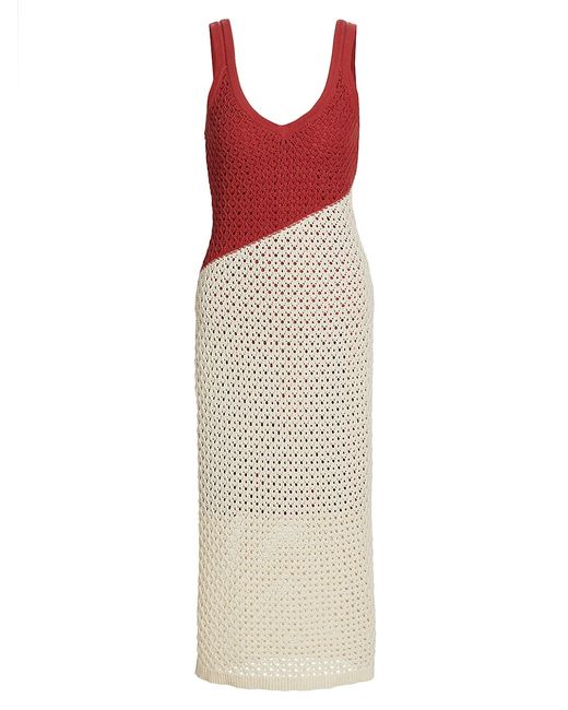 Toccin Kayla Crochet Colorblock Tank Midi-Dress